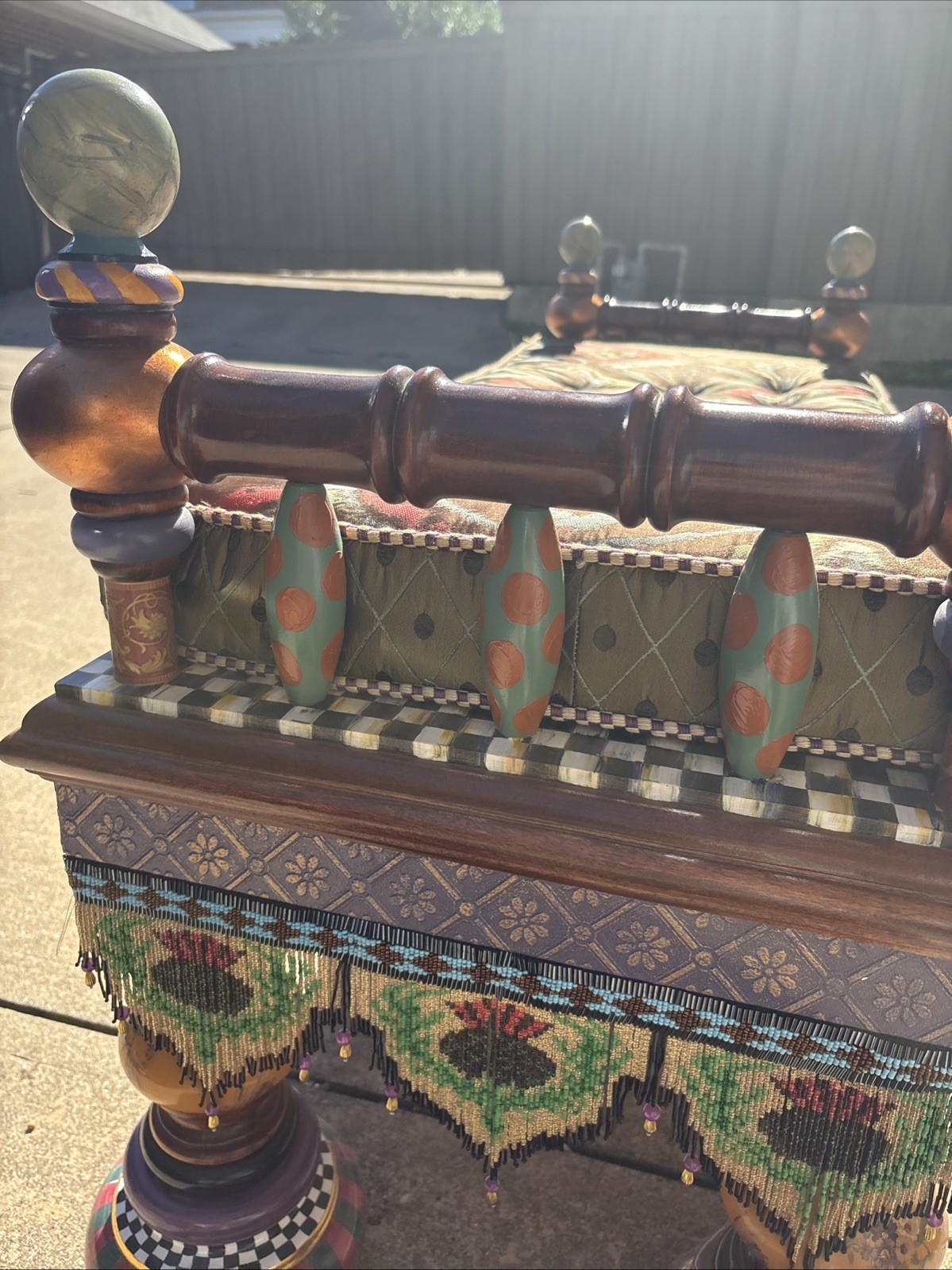 Vintage Mackenzie Childs Ridiculous Bench Amazing
