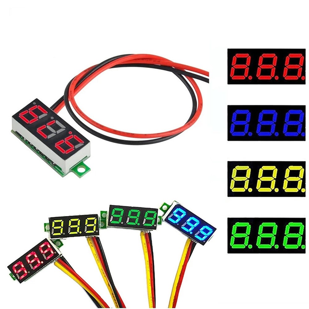 DC Voltage Meter for Automotive Battery Monitoring 0.28 Inch LED Display 0-100V