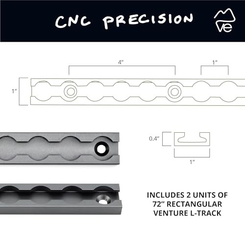 72" Venture Track T-6 72 Inch (2 Pack) Charcoal Gray - Rectangle Profile