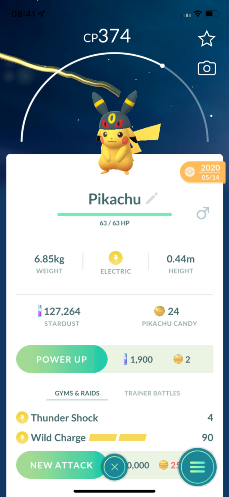 Pokemon Pikachu Umbreon Hat !! Same Day Shippment or Next Day Guaranteed ! Go