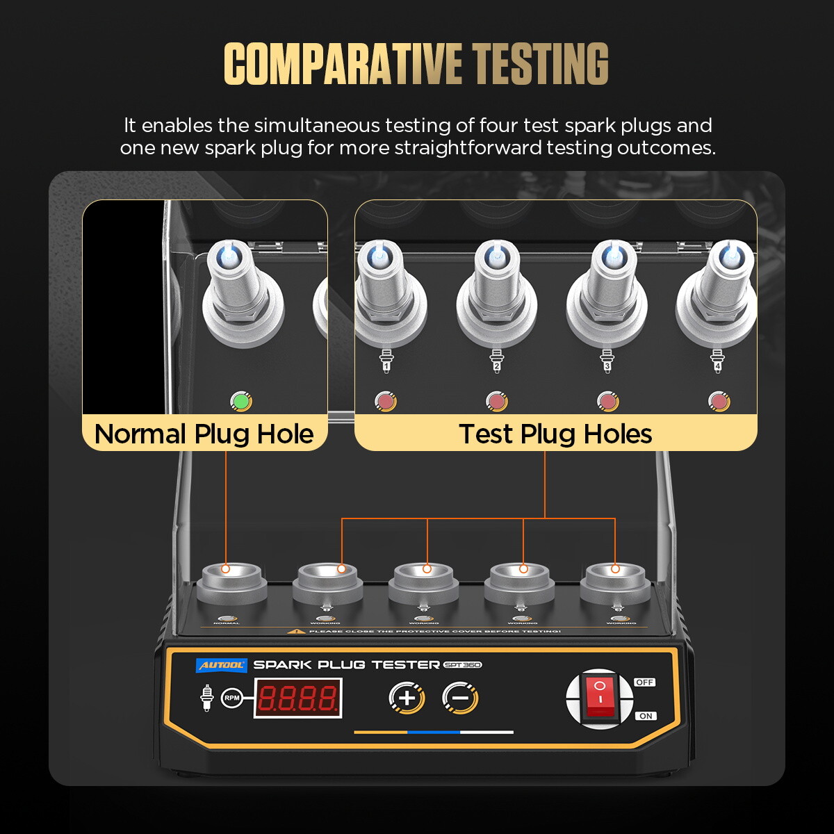 Car Spark Plug Tester Ignition 5 Holes Spark Plug Adjustable Test Hole Height
