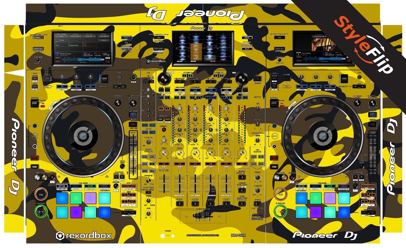 Pioneer DDJ-RZX | Yellow Camo | Protective Decal | StyleFlip Skins