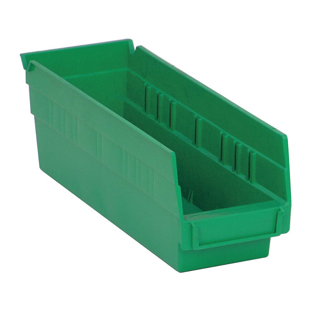 QUANTUM STORAGE SYSTEMS QSB101GN Shelf Bin,Green,Polypropylene,4 in 9U072