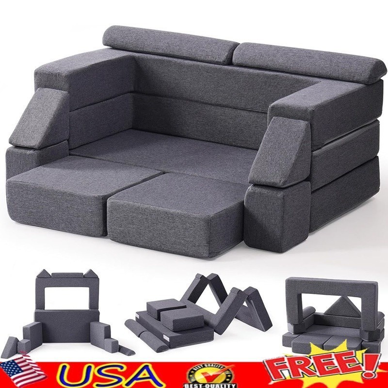 Toddler Sofa Kids Play Couch Modular Foam Furniture Washable Fun Design New