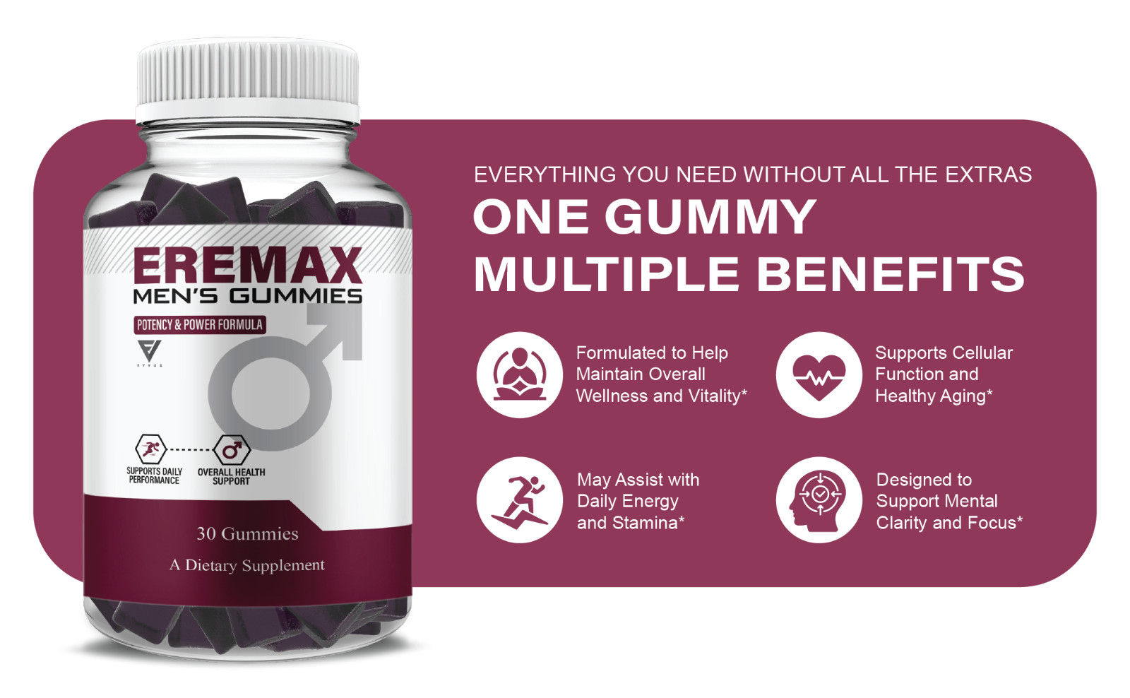 (3 Pack) Eremax Performance Gummies, Eremax Advanced Formula (3 Month Supply)