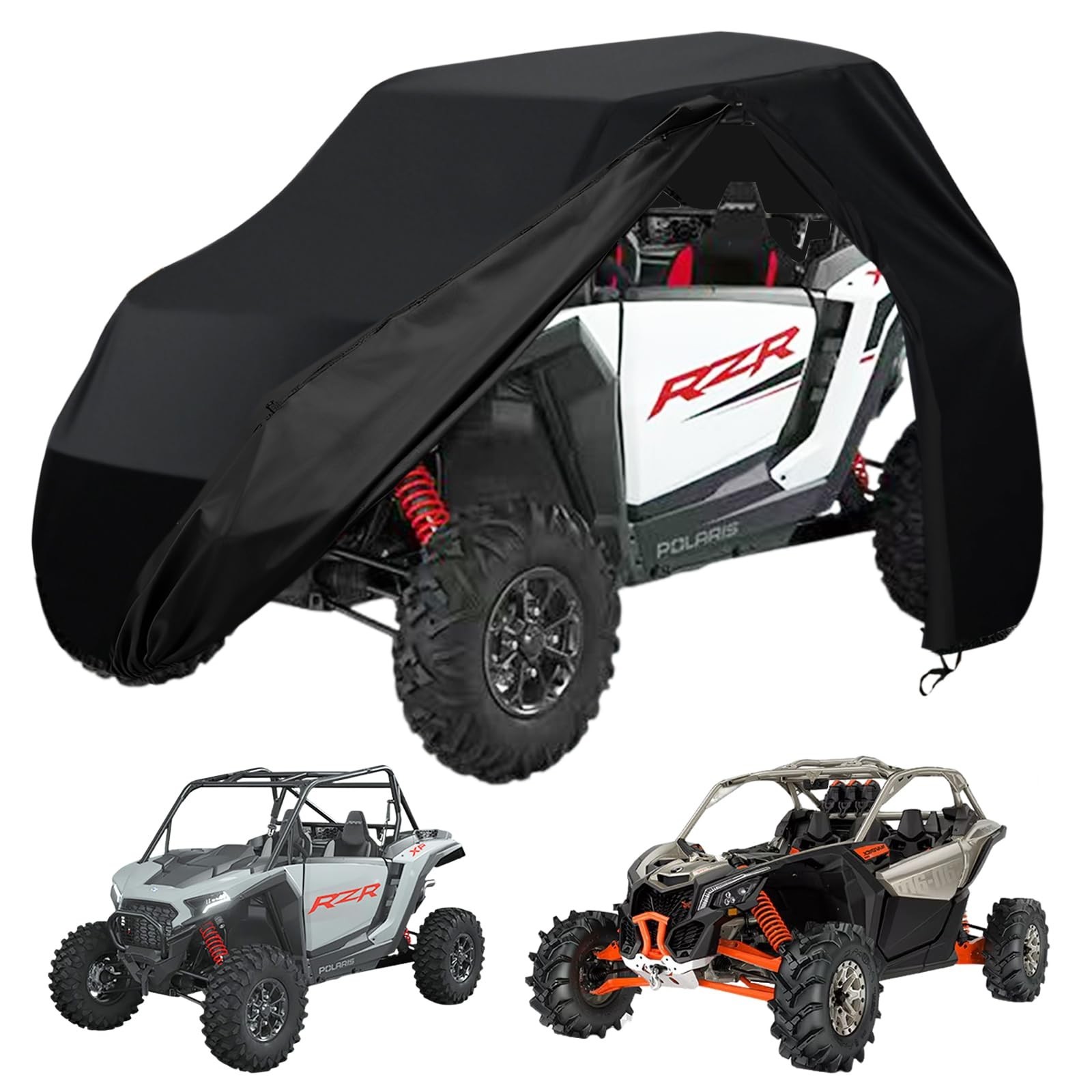 RZR Cover 2 Seater,UTV Cover 2-3 Seater with Side Zipper for RZR 1000 900 800...