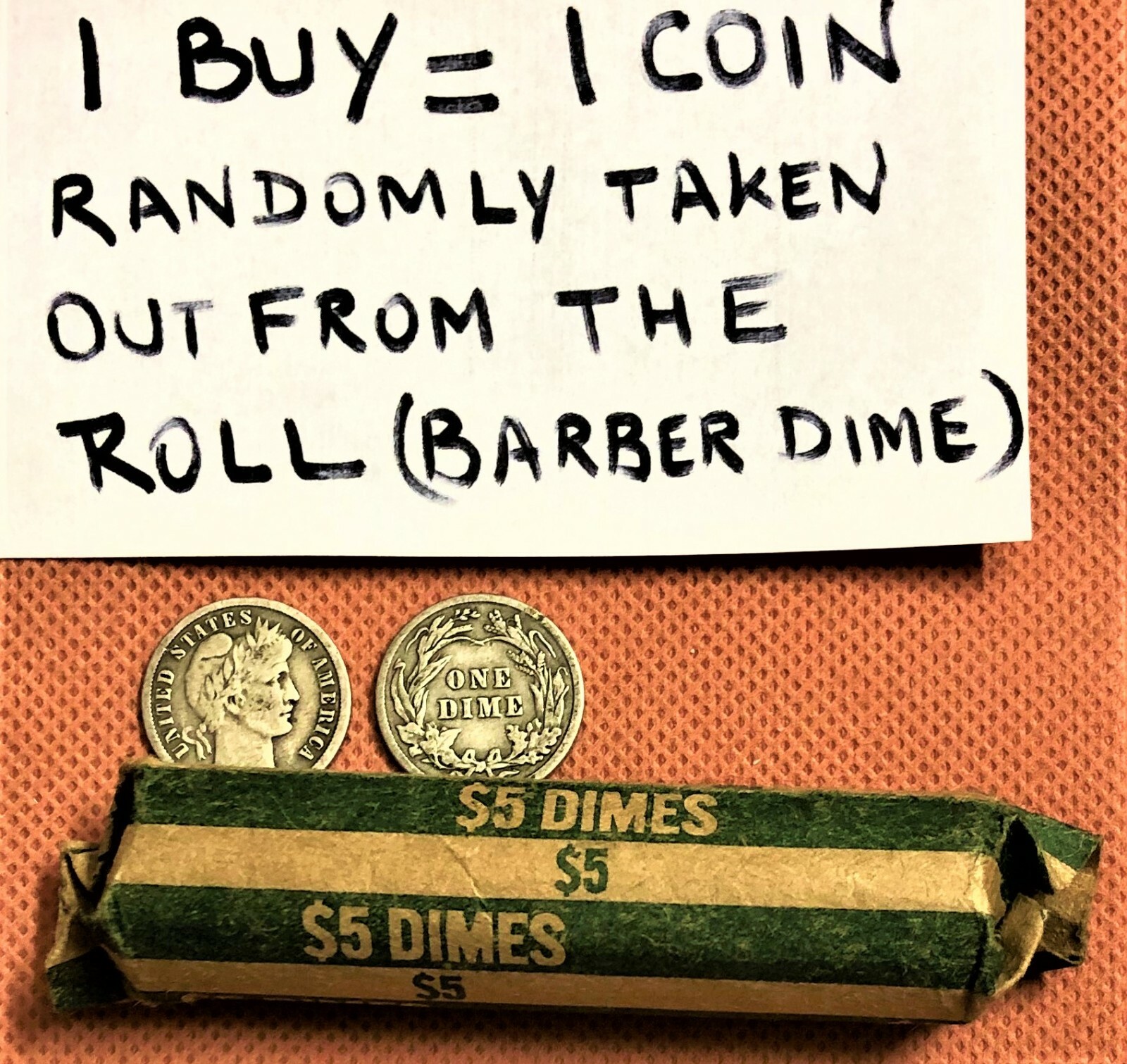 90% SILVER BARBER DIME AVERAGE CIRCULATED SINGLE COIN RANDOM DATE 1892-1916