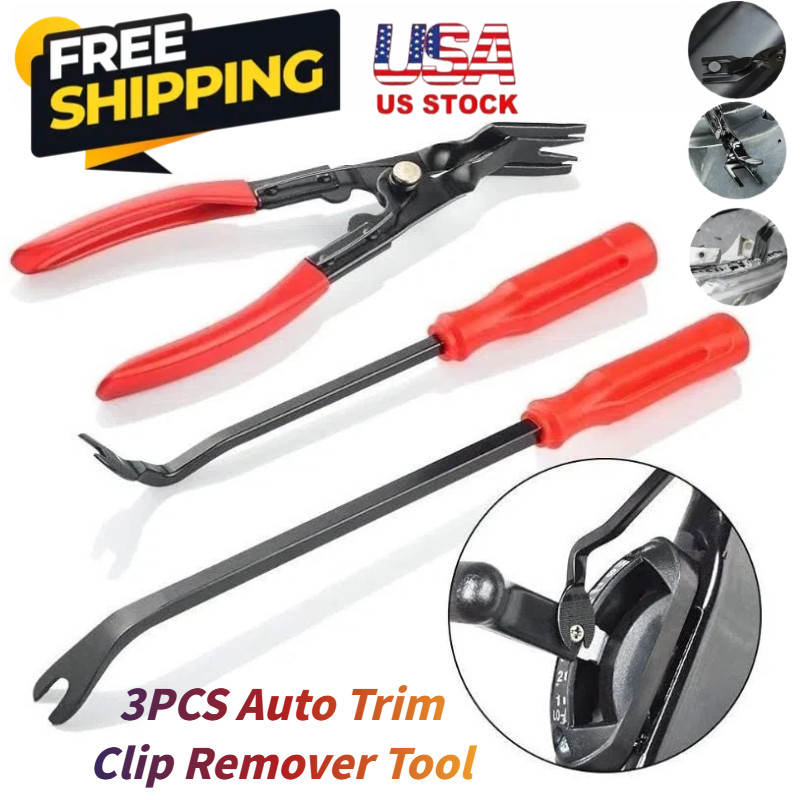 3PCS Auto Trim Clip Remover Tool Removal Pliers Fastener Door Panel Retainer USA