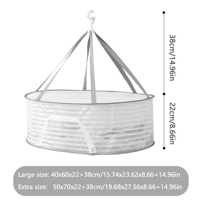 1/2/3 Tier Portable Mesh Clothes Hanging Dryer Folded Herb Rack for Buds Fruits