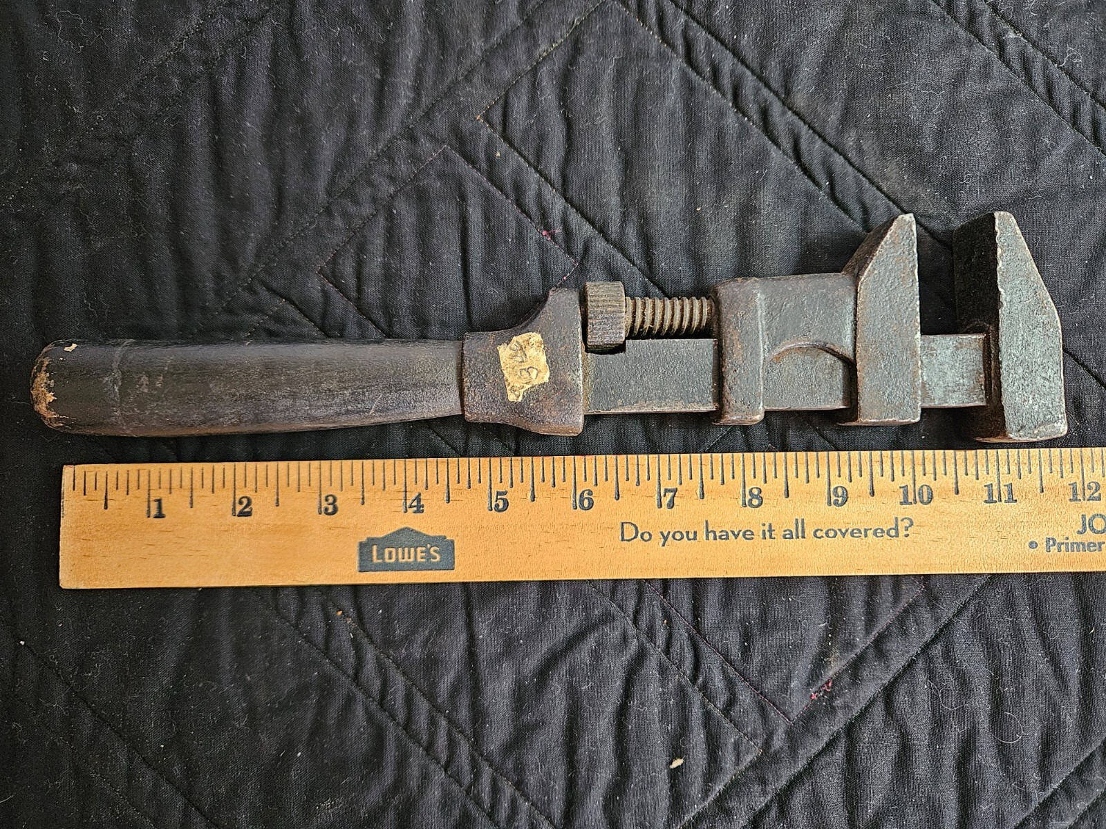 Antique Tools: Monkey Pipe Wrench ~ Wooden Handle ~ 12"