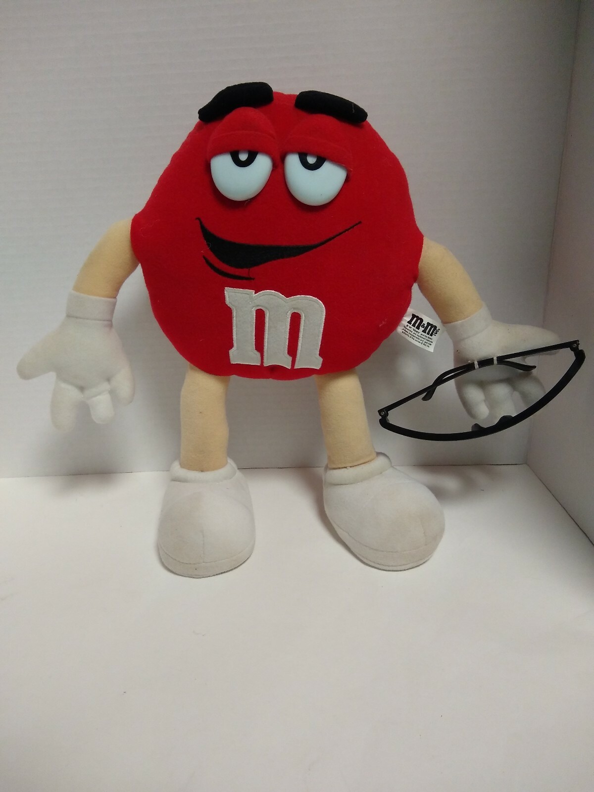 Red M&M Plush Holding Sunglasses 12" Tall, Megatoys, m&m's, Large,