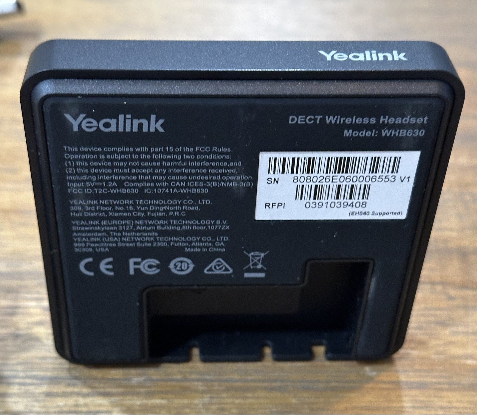 YEALINK WH63 Teams DECT Dock Docking Station, USB & Charging Adapter Cable Only