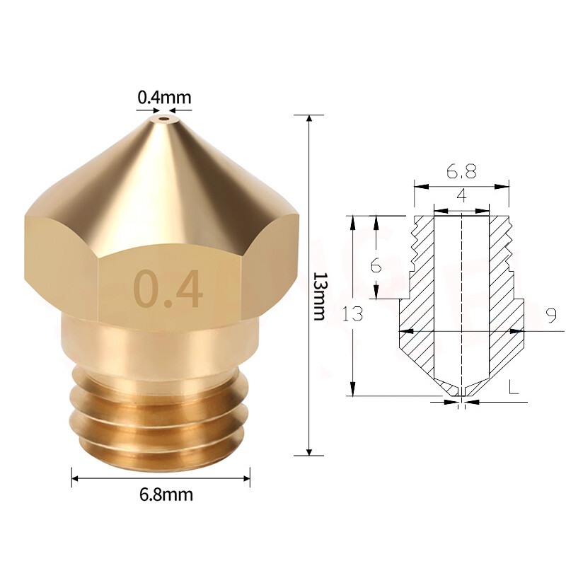 3D Printer Extruder Nozzle MK10 M7 0.2mm-1.0mm For Filament 1.75mm Brass