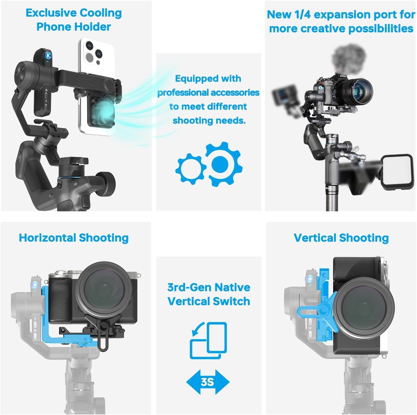 SCORP Mini 3 Pro Gimbal | AI Tracking, Remote Handle for iPhone, Sony ZV Camera