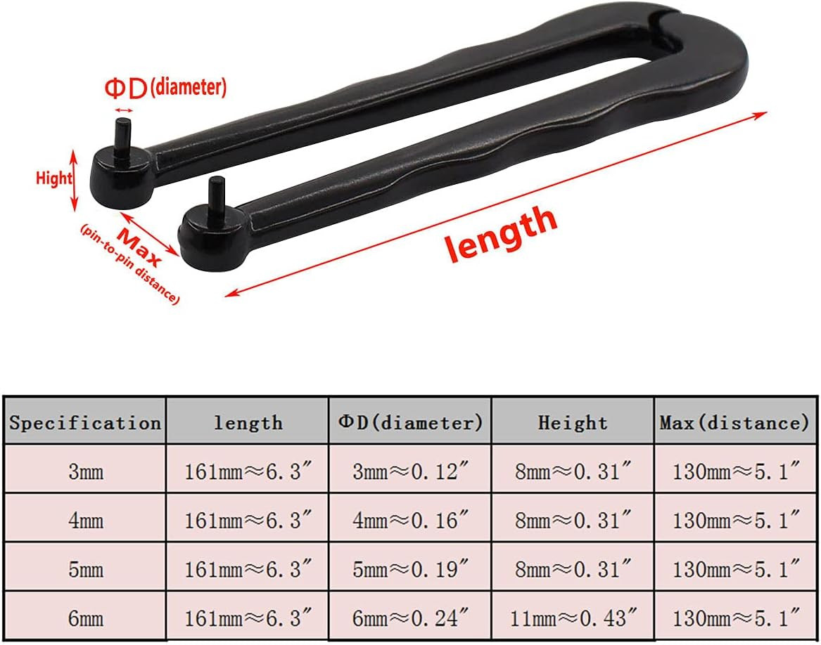 Universal Black Finish Steel Adjustable Face Spanner Wrench Pin Pliers For Ro...