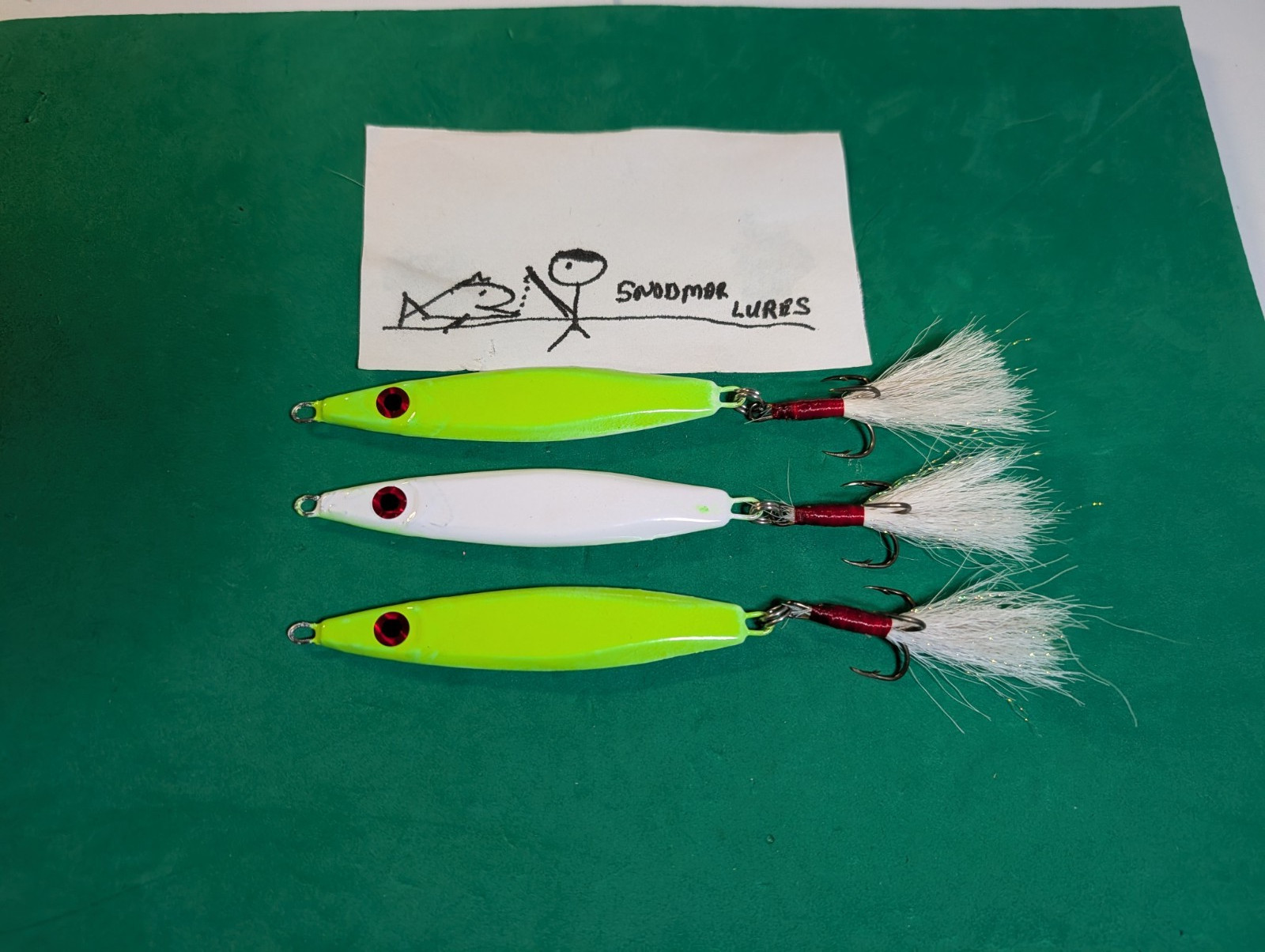 3 - 2 oz  FLUTTER SPOON FISHING LURE JIG  JIGGING TROLLING LEAD SLAB