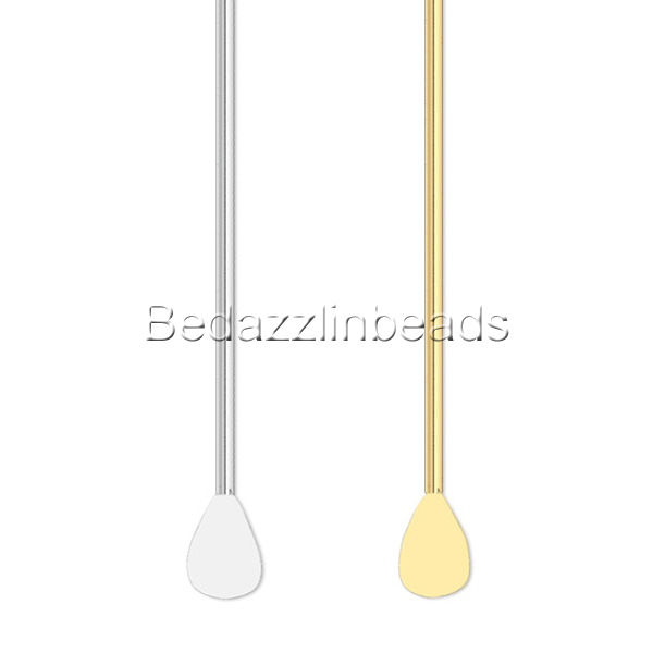 10 Fancy 22 Gauge 0.64mm Headpins With Teardrop Paddle Head Jewelry Pin Findings