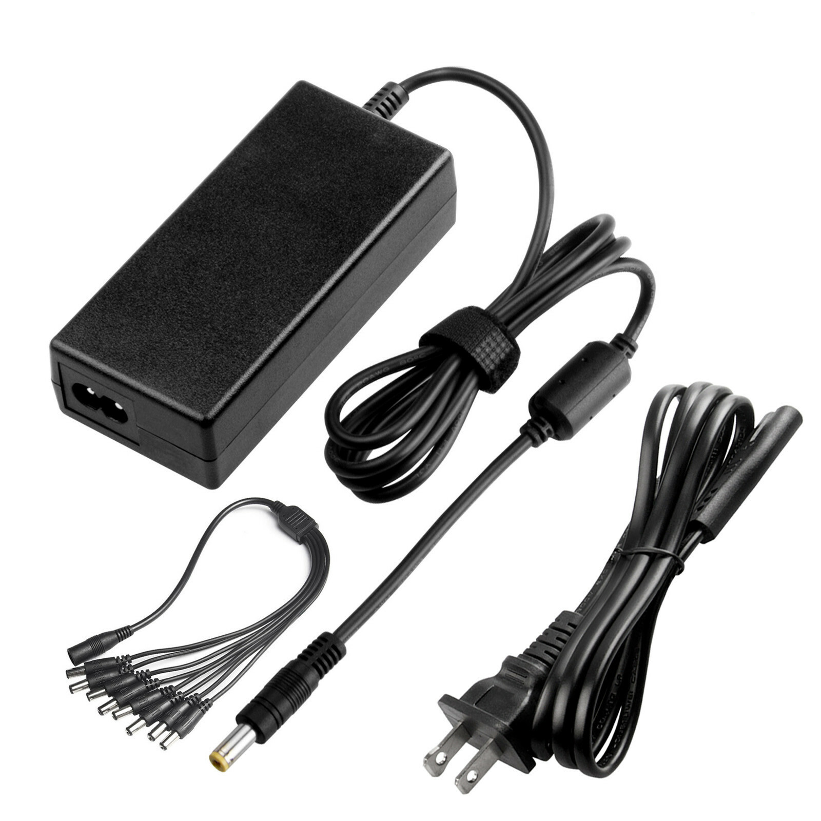 12V 5A Power Supply Adapter + 8 Way Splitter Cable for NVR DVR Security Camera