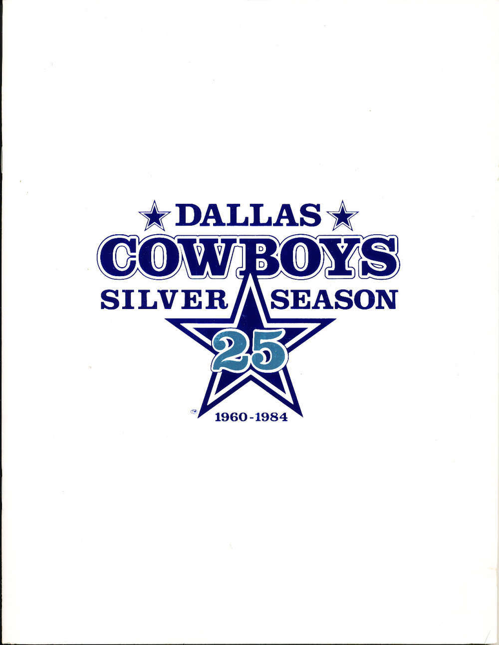 Dallas Cowboys Silver Season 25 1984 Prospectus