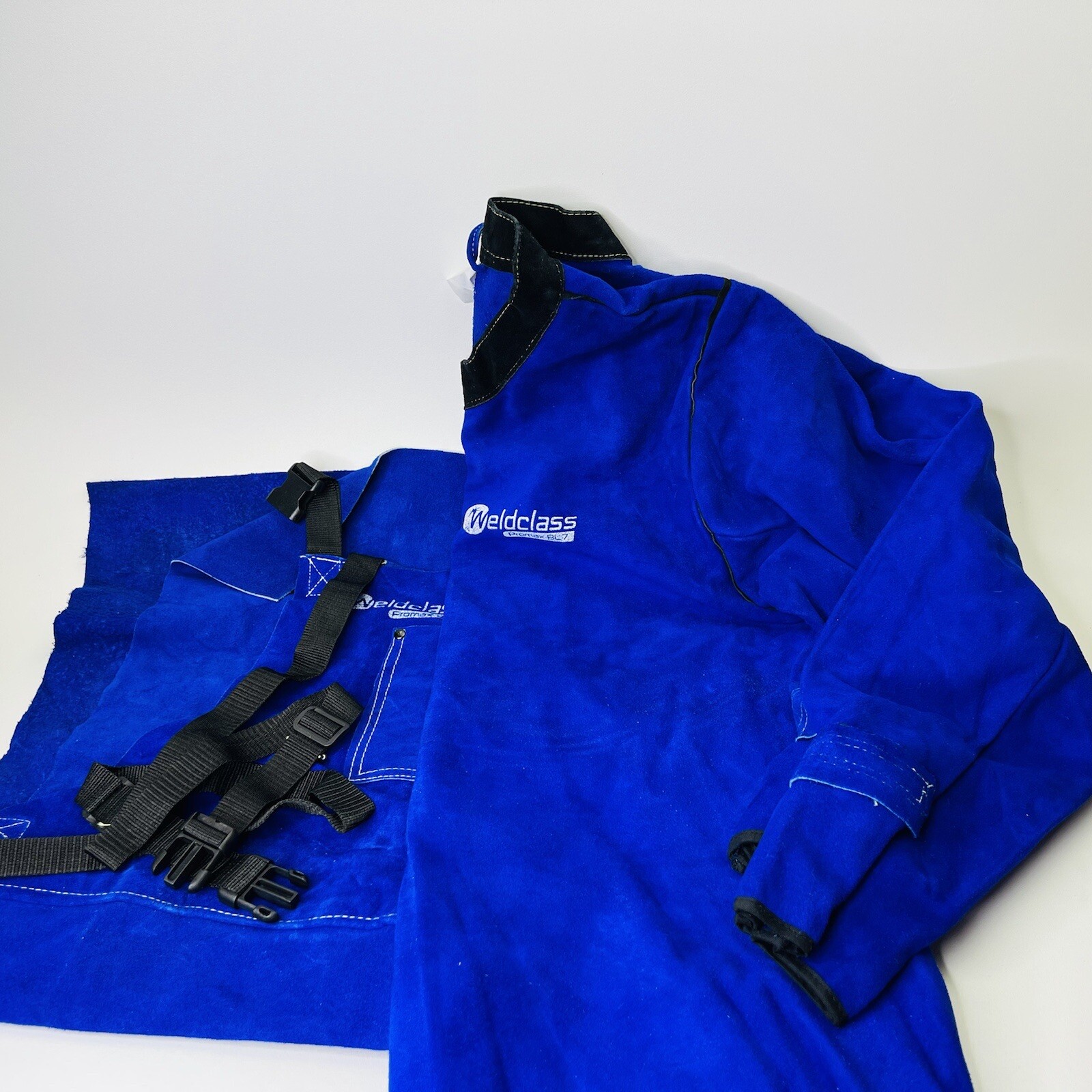 Weldclass Promax BL Full Welding Jacket Size Xl & Promax Blue Apron Bundle