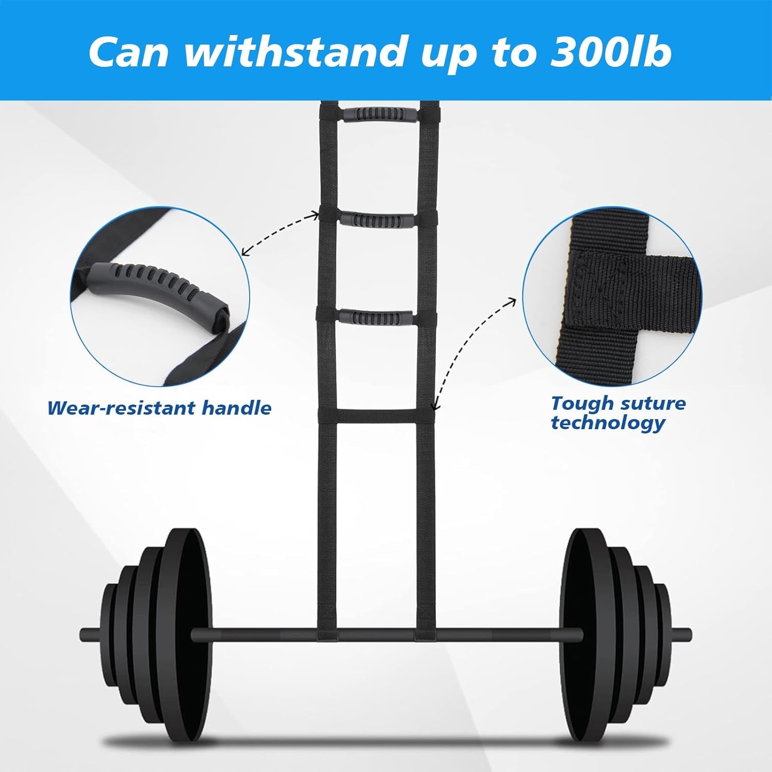 Bed Ladder Assist Pull Up Sit with 6 Handles, YS0040-6 Black