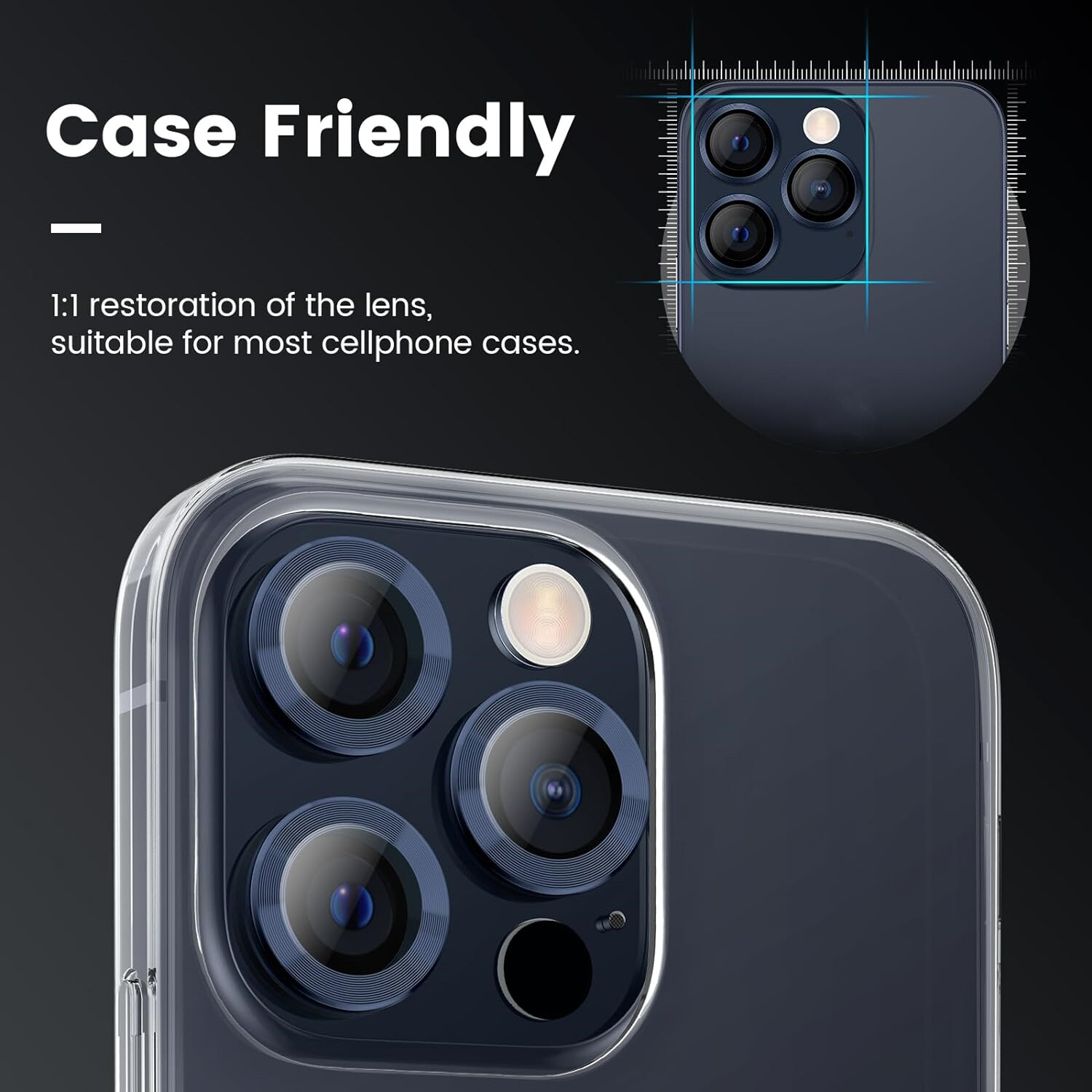 2 Pack For iPhone 15 Pro Max/15 Pro Ring Tempered Glass Camera Lens Protector