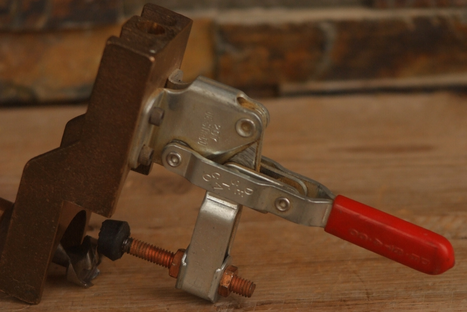 Vintage Brass Base Clamp Hole Hinge Jig Drilling Guide