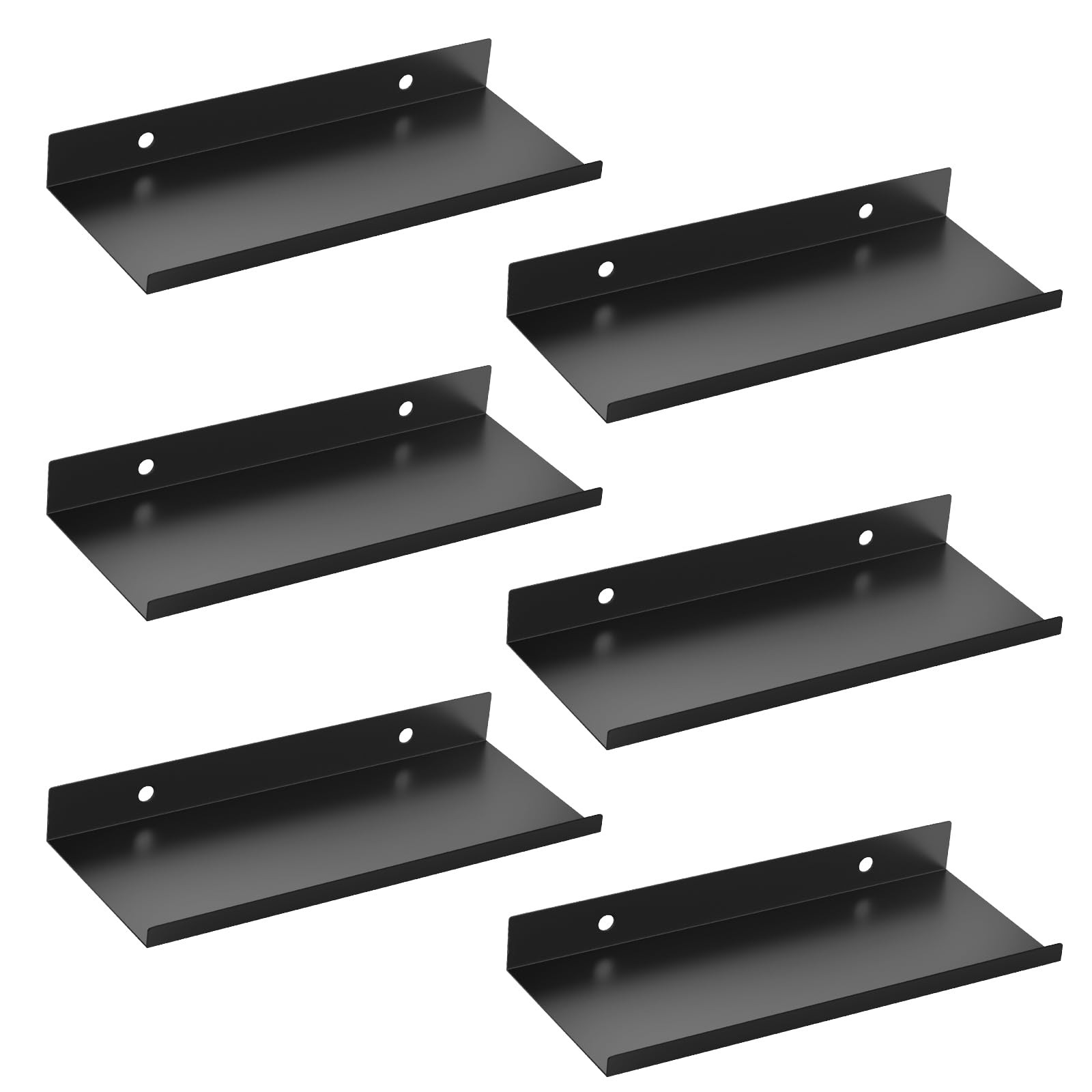 6 Pack 10 x 4 Inch Pegboard Shelves Metal Racks Wall Organizer Black