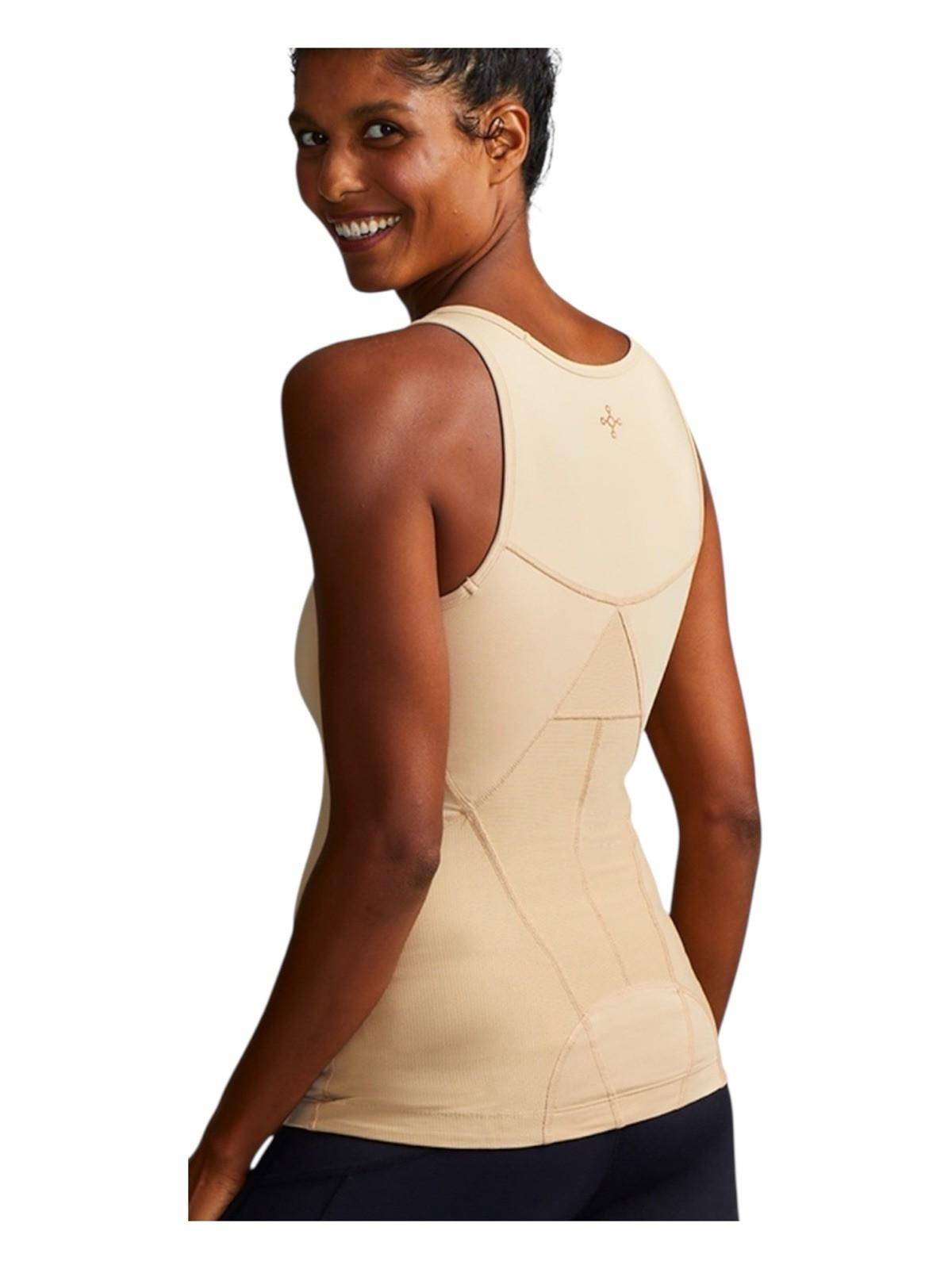 Tommie Copper Women’s NUDE Tank With Lower Back Support Size LARGE