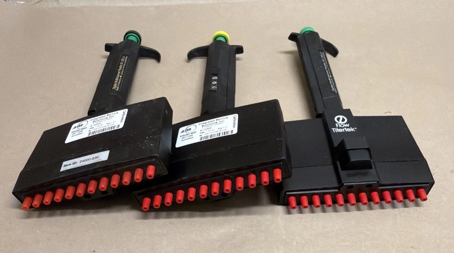 Lot of 7 Flow Titertek Labsystems Multichannel Pipettes - Used Finland