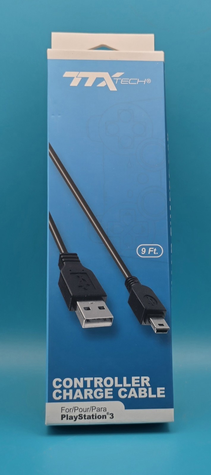 Playstation 3 9Ft Controller Charge Cable (TTX Tech) Brand New