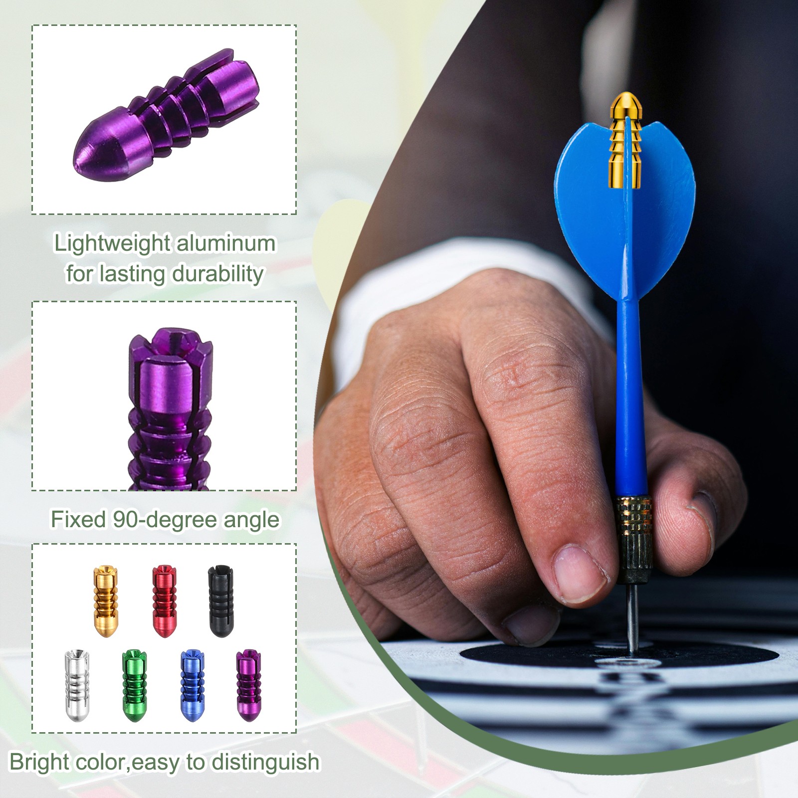 5 Pcs Dart Flight Protectors Fixed 90 Degrees Wing Savers Protects, Purple