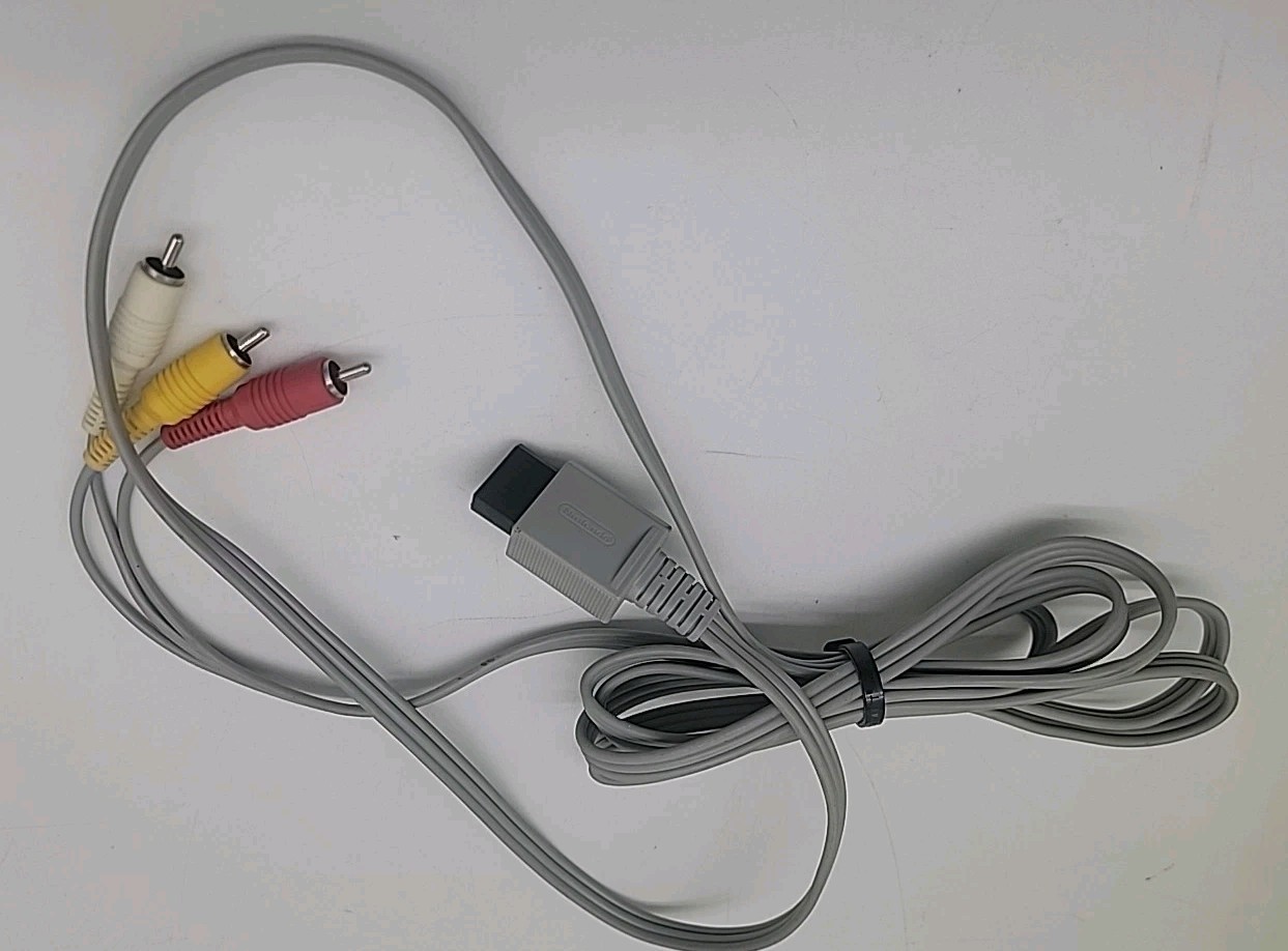 Official Nintendo Wii Composite Audio Video AV Cable RVL-009 OEM Genuine New!