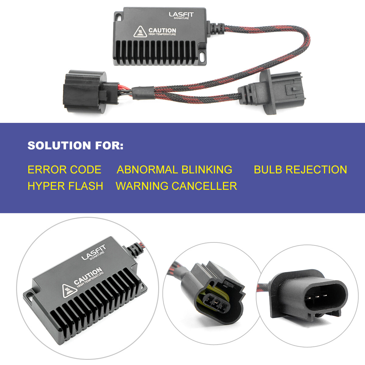 H13 9008 LED Headlight Bulb Anti Flicker Flash Resistor Canbus Error Free 2PCS