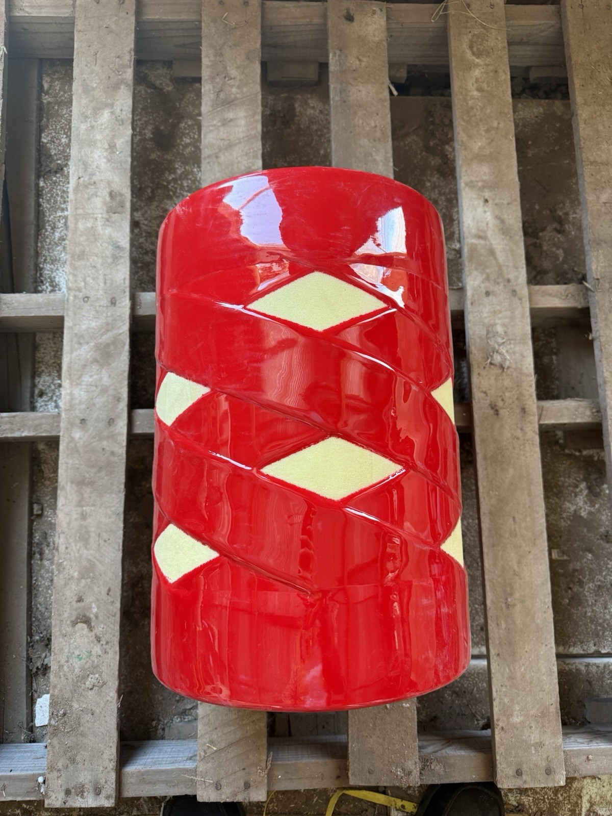12” Red Criss Cross Double Dish Pipeline Pipe Cleaning Pig New