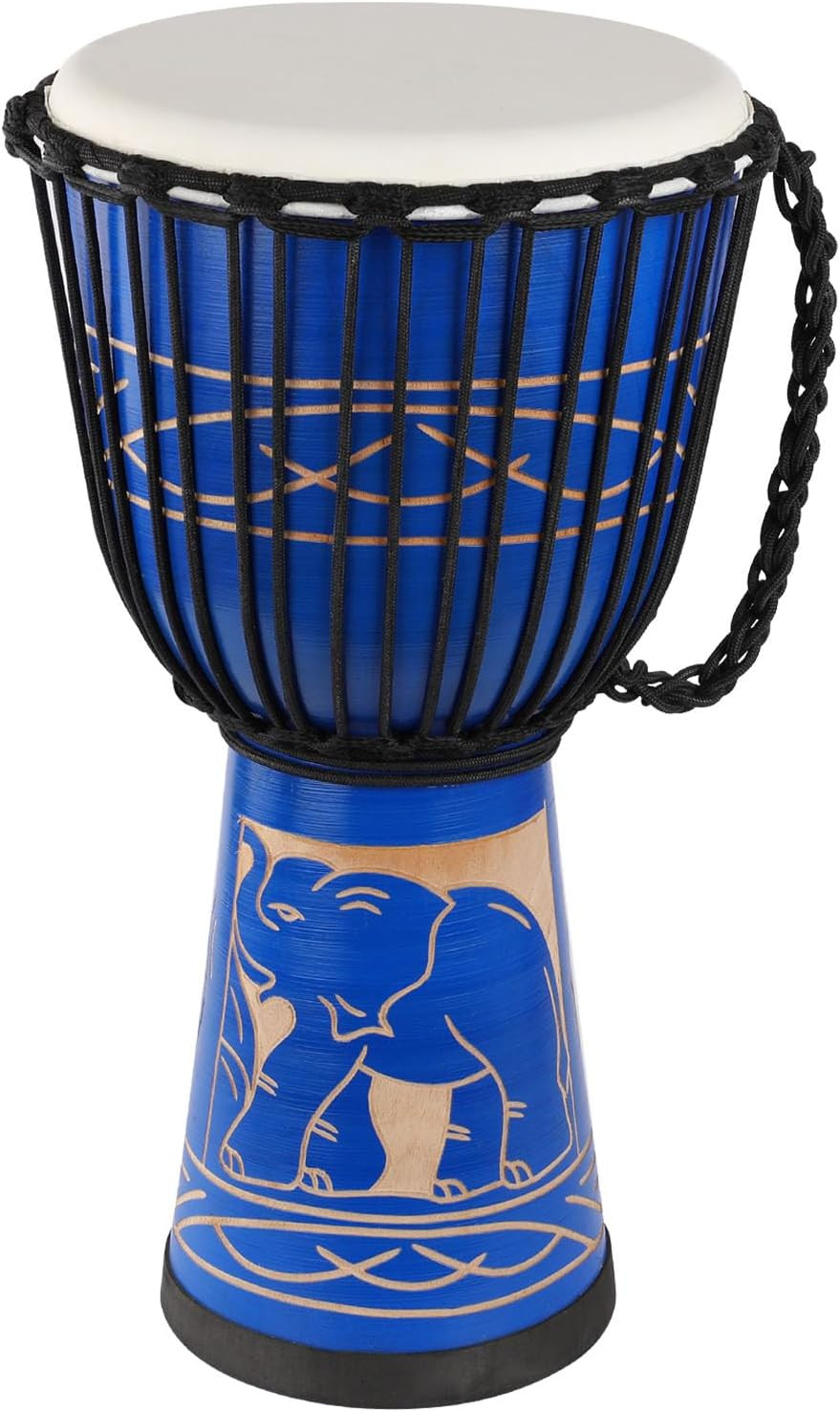Djembe Drum,10'' X 20'' African Drum Carved of Mahogany Goatskin Hand Drums for