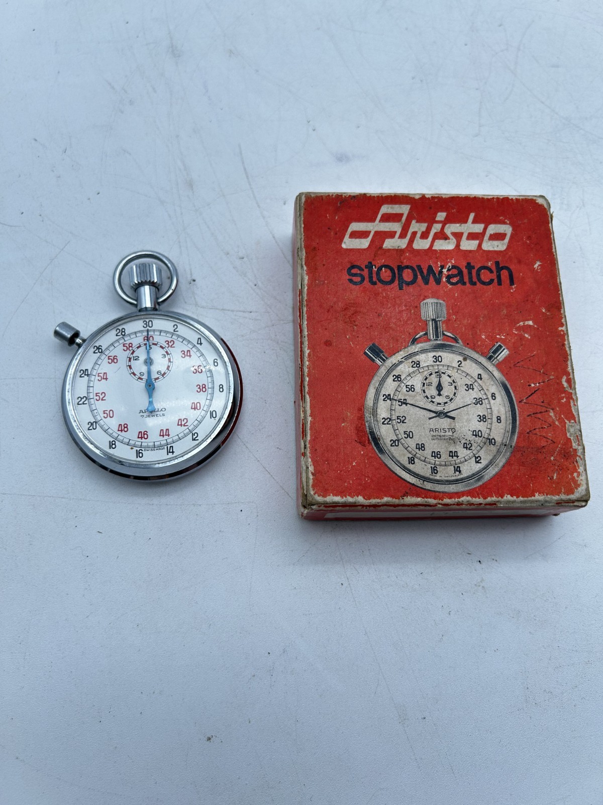VTG Aristo Apollo 7 Jewels Stopwatch Shock Resistant Excellent Working Condition