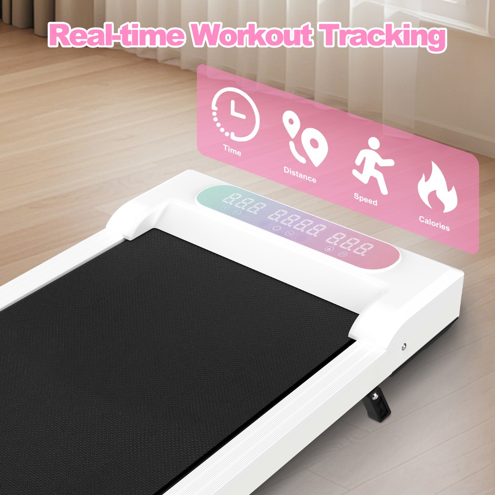 2 in 1 Foldable Treadmill Incline Handle Bar Walking Pad Vibration Pad Remote