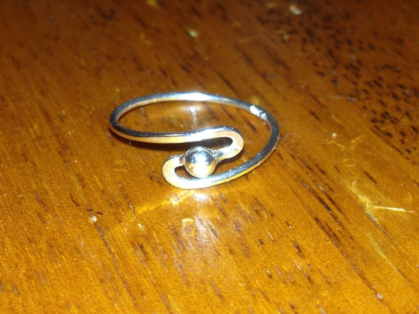 S.Silver 925 Toe Ring sz 1.5 {WAVE DOME} Pinkie Knuckle stacking Thumb midi Girl