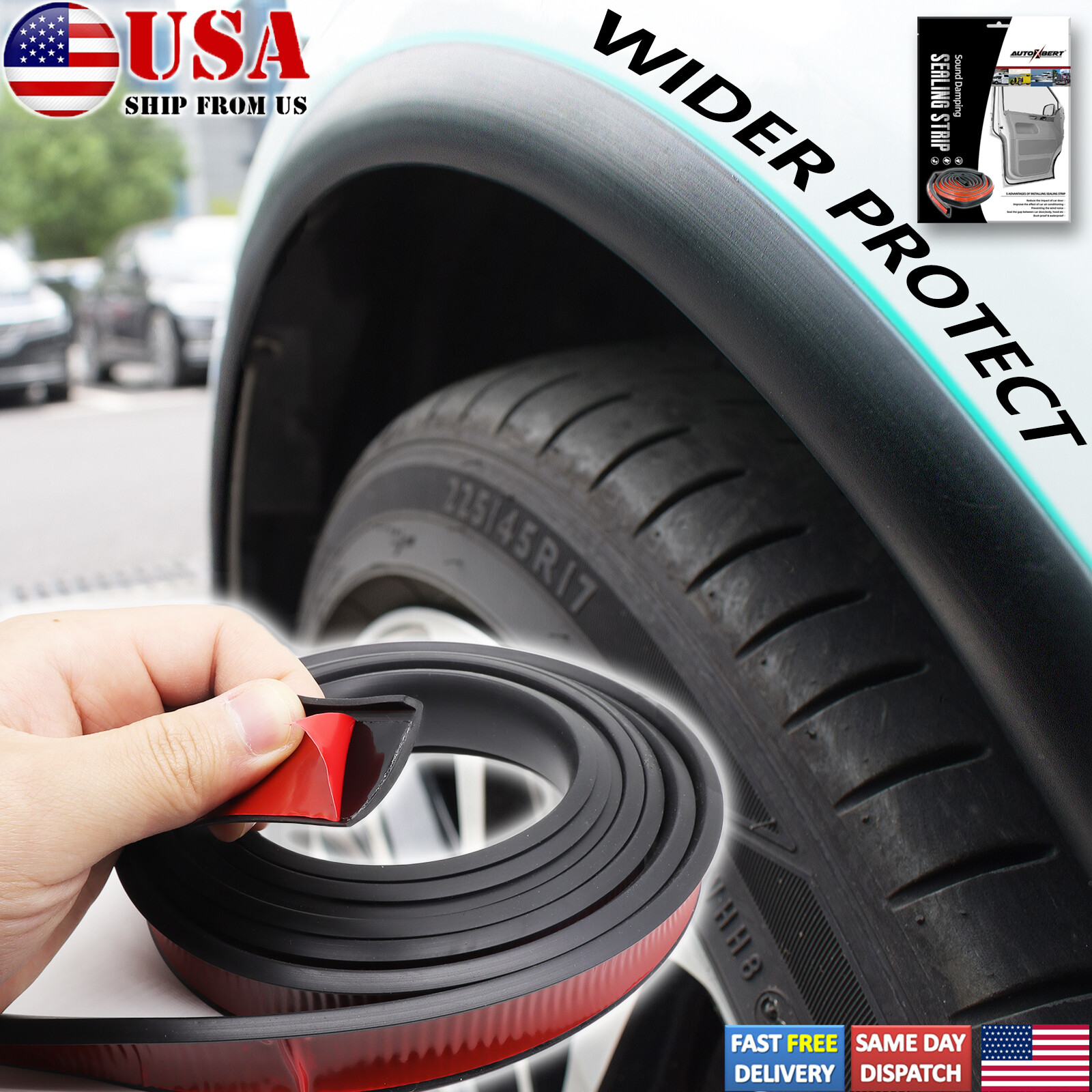 10' Car Wheel Eyebrow Arch Extension Protector Fender Flares Moulding Trim Strip