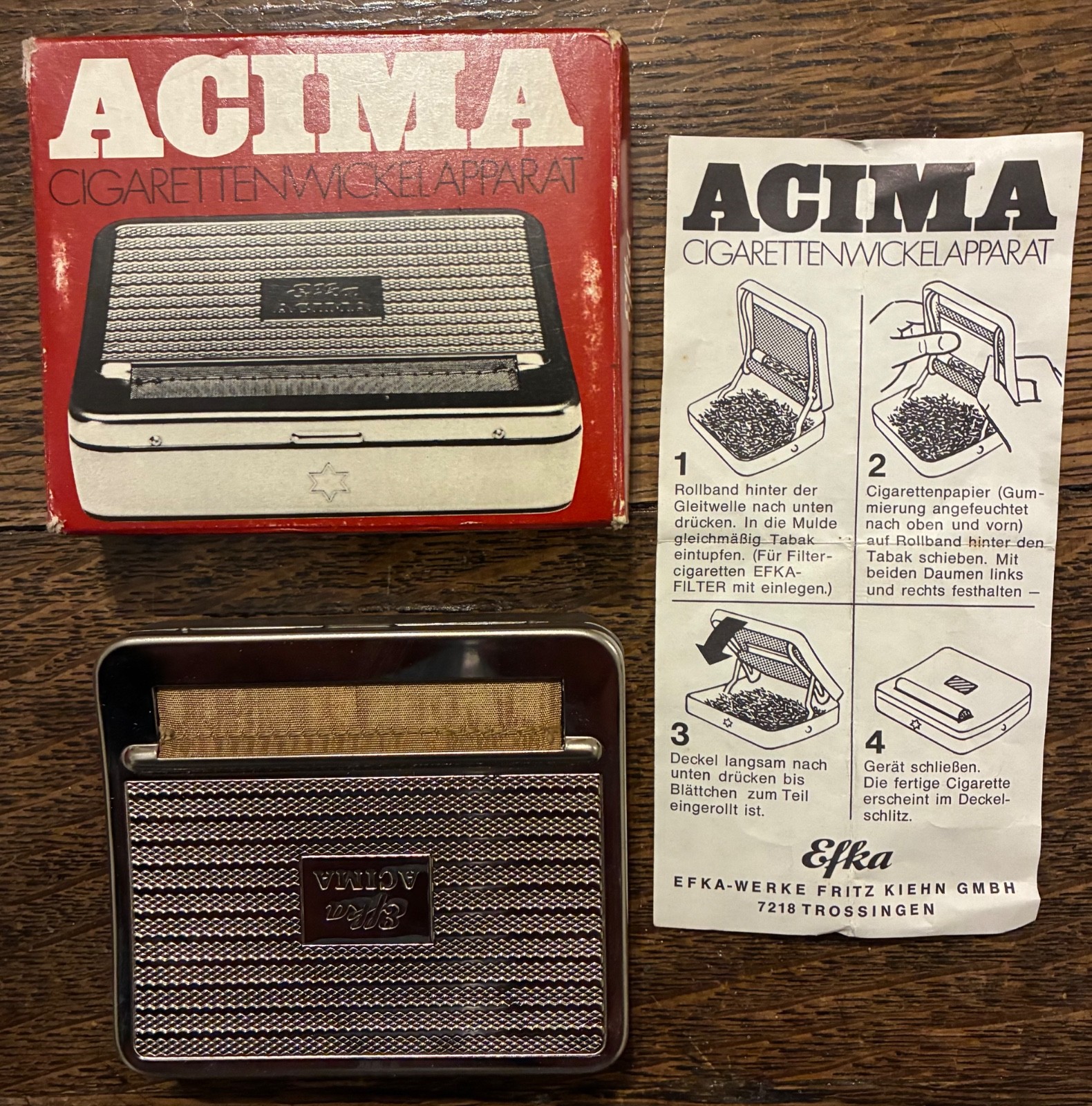Vintage German Cigarette Rolling Machine Efka Acima WWII Tobacco New in Box NIB