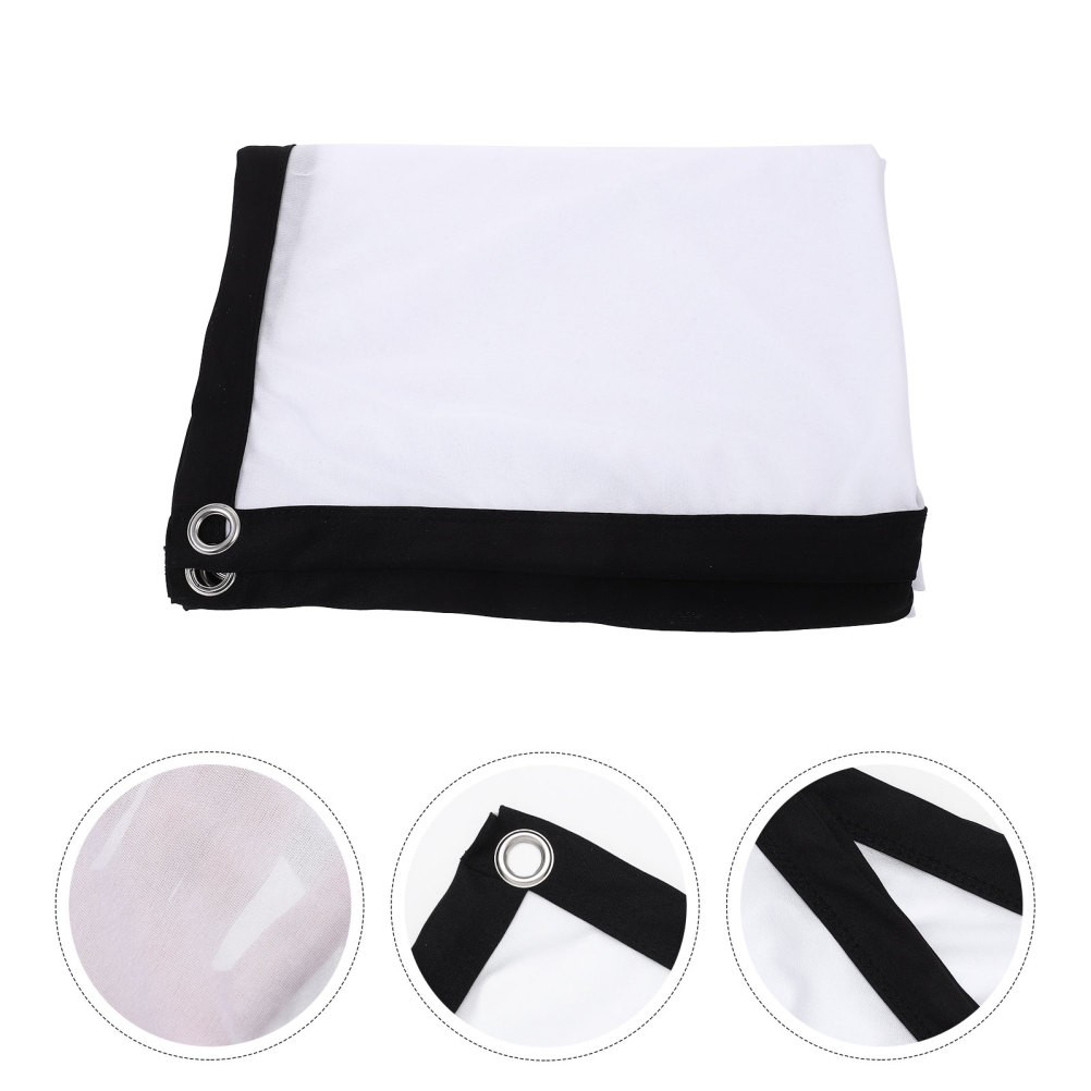 Foldable Home Use Projector Screen White Durable Polyester Material Easy Setup