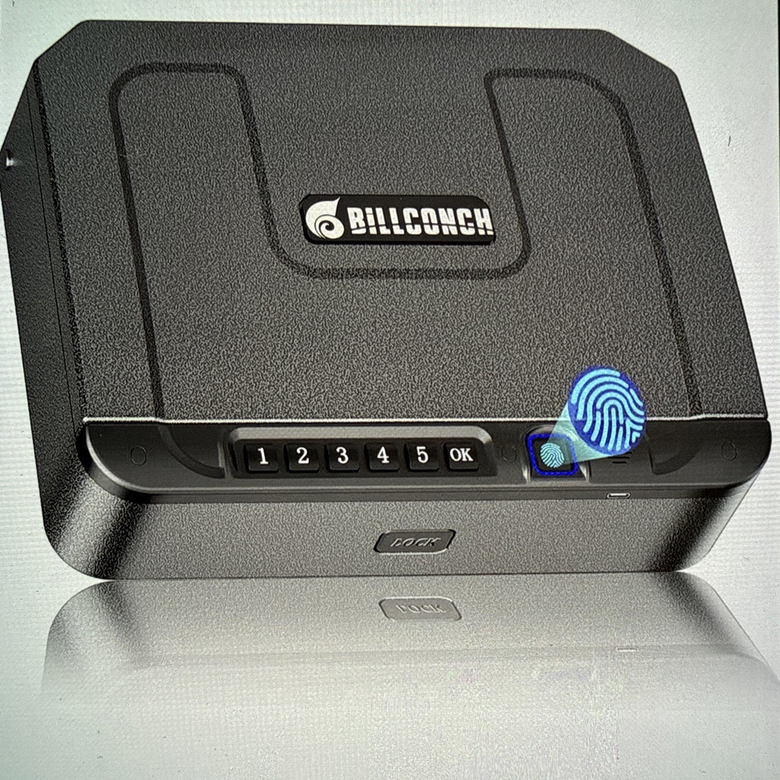 BILLCONCH Biometric Handgun Safe, 3-In-1 Fingerprint/Keypad/Key, Cable, Lght