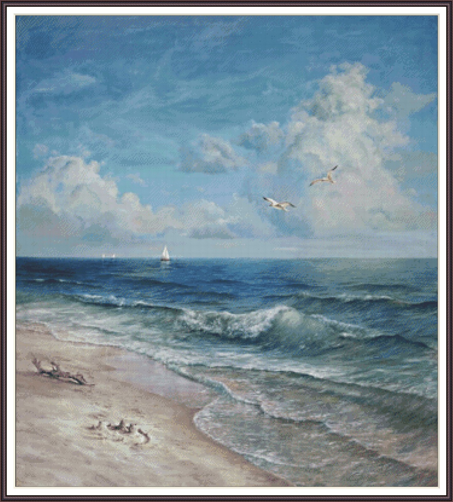 Seashore 558 - Chart Counted Cross Stitch Pattern Needlework craft