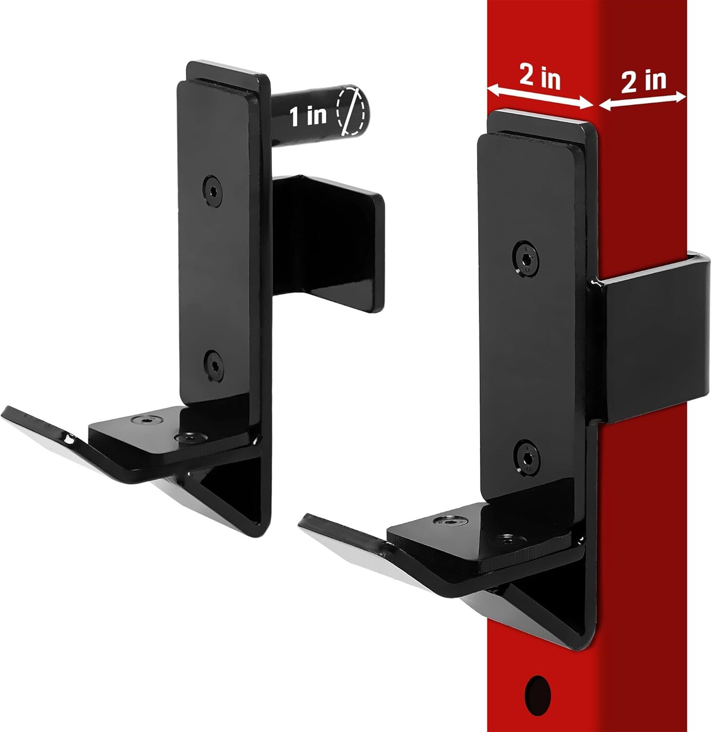 Yes4all 2X2 Inch Black J Hook Power Rack Accessories Heavy Duty Fitness Equip...