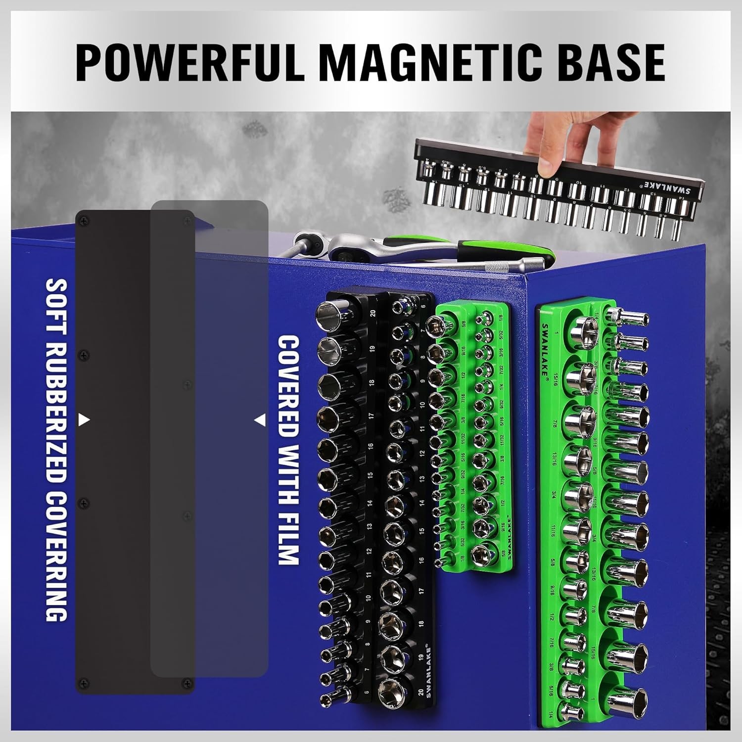 4-Piece Magnetic Socket Organizer Set, Metric SAE