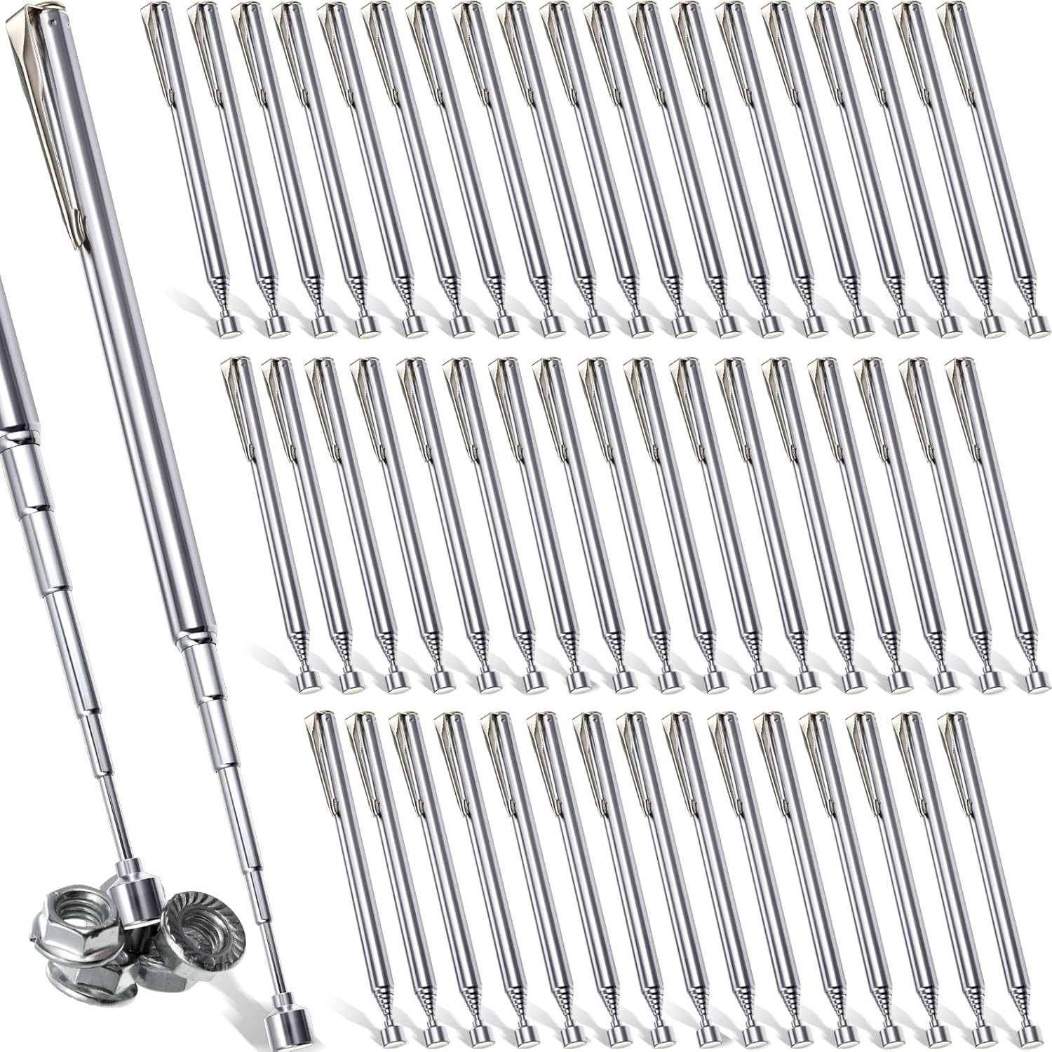 48 Pieces Telescoping Magnetic Pick up Tool Grabbers Reacher Tools with Pocket C
