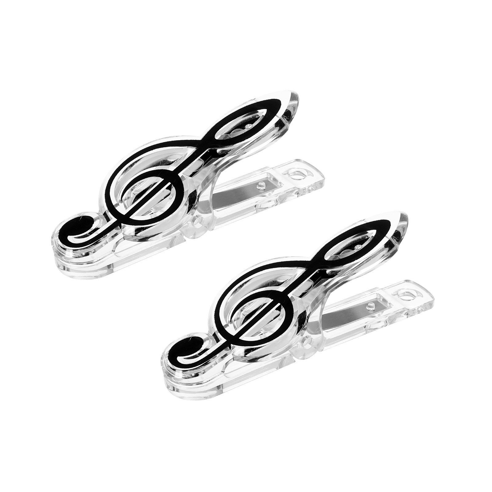 Music Note Clips Plastic Musical Note Clips Treble Clef Clip Black Pack of 2