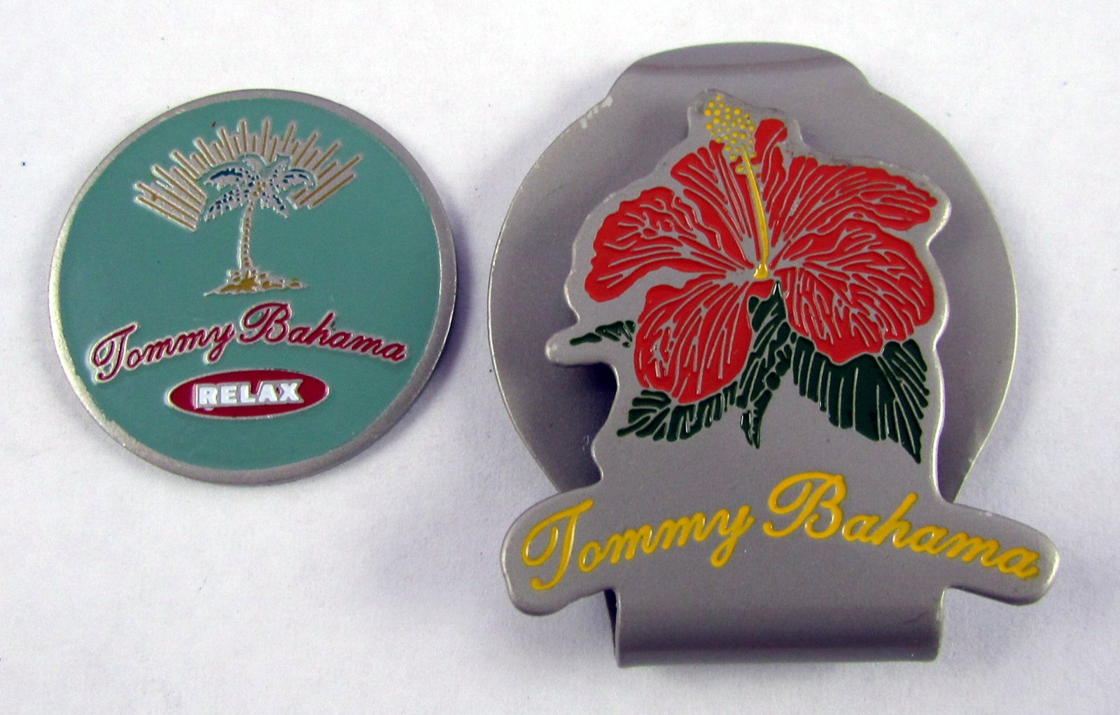 TOMMY BAHAMA Golf Hatclip w/ Ballmark Ball Mark Ballmarker Relax HIBISCUS
