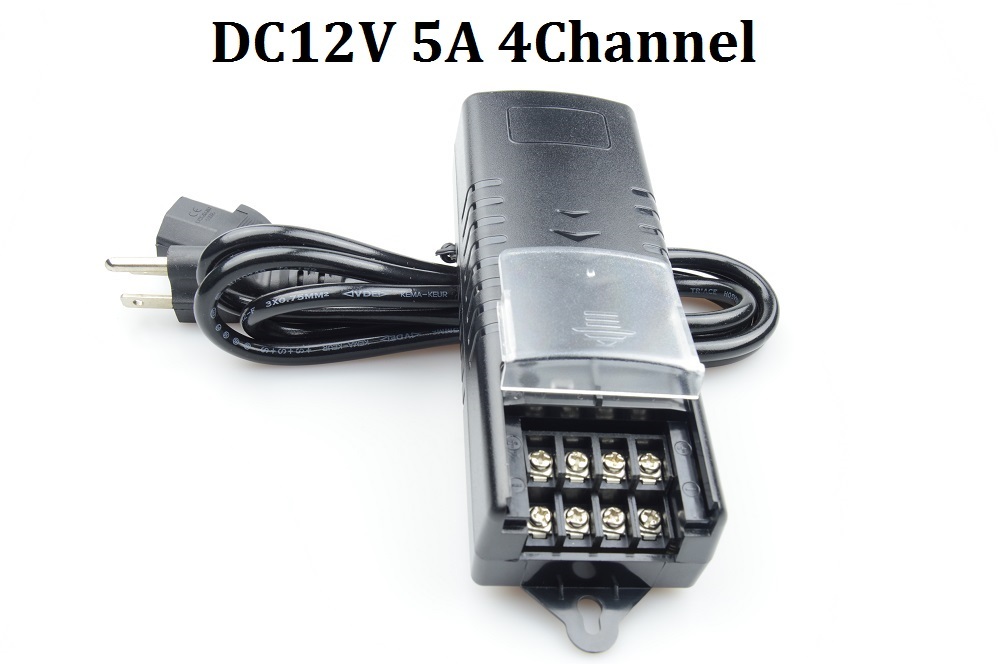 High Quality 100V-240VCCTV Output DC12V 5A Power Supply 4Channel Adapter